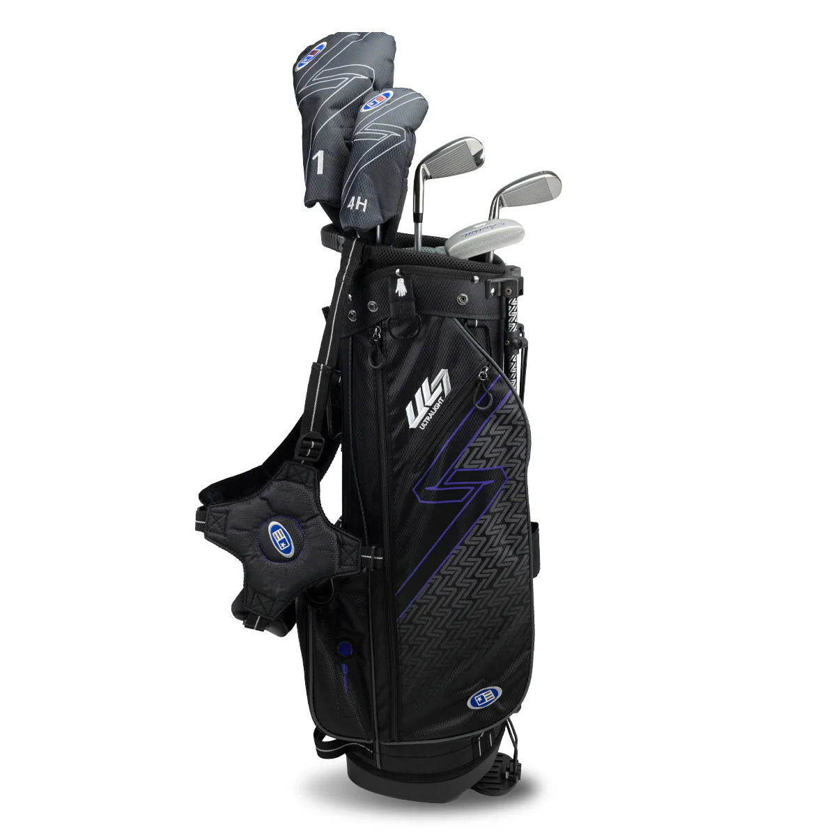 UL7 54 5 Club Stand Set, All Graphite, Black/Purple Bag Right hand