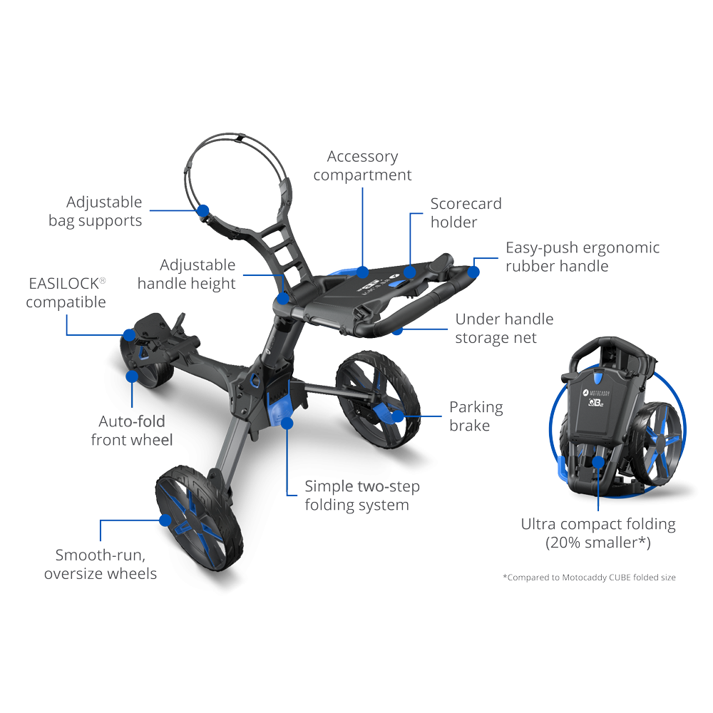 Motocaddy QB2 Push Trolley Golf Red