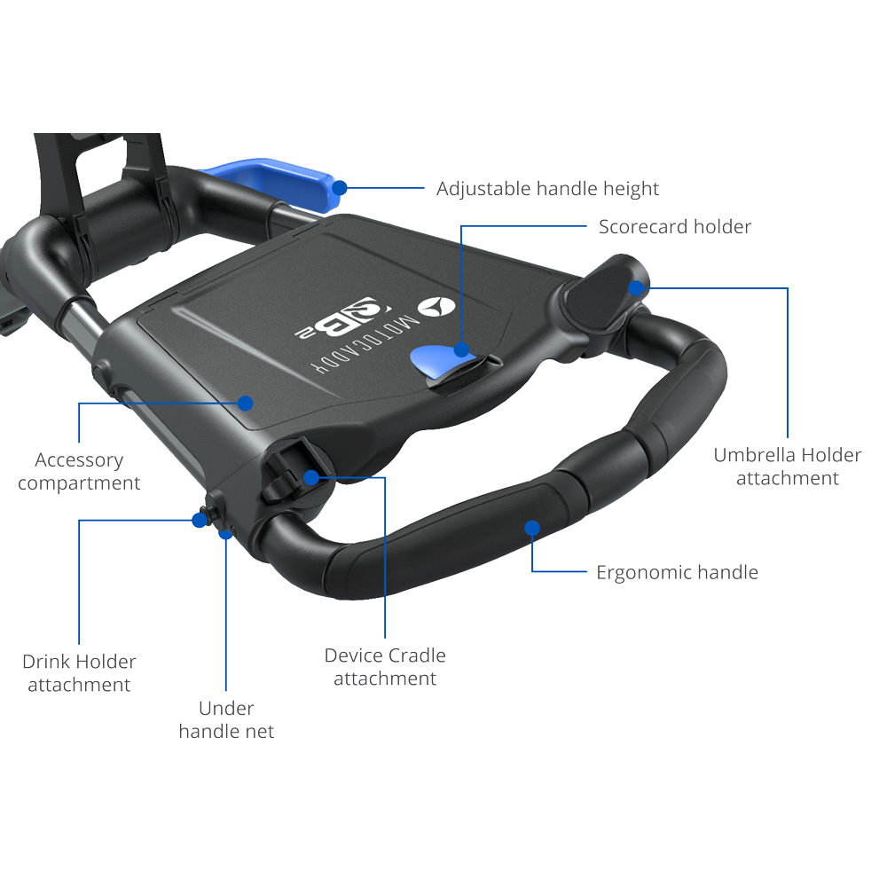 Motocaddy QB2 Push Trolley Golf Red